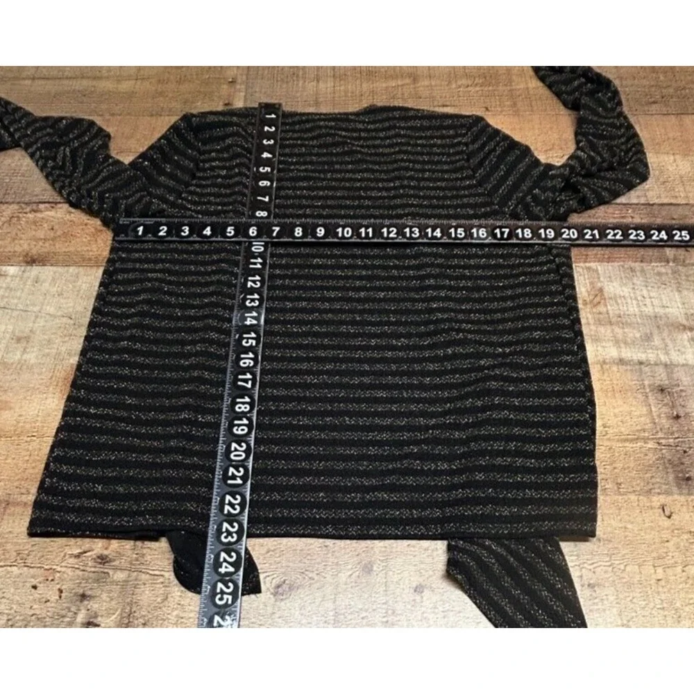 Chicos Cardigan Womens 1 Medium 8 Black Metallic Tank Top 2 Piece Set‎ Tie Front